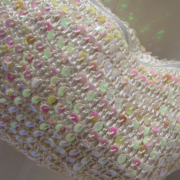 Apt. 9 Fashion Handbag White with AB Sequins Sak Hobo NWOT - Picture 4 of 4